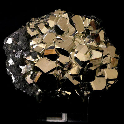 Raw Pyrite Sphalerite Mineral Specimen, Natural Rare Gold Pyrite Crystal, 3 Lb Dodecahedron Pyritohedral Pyrite