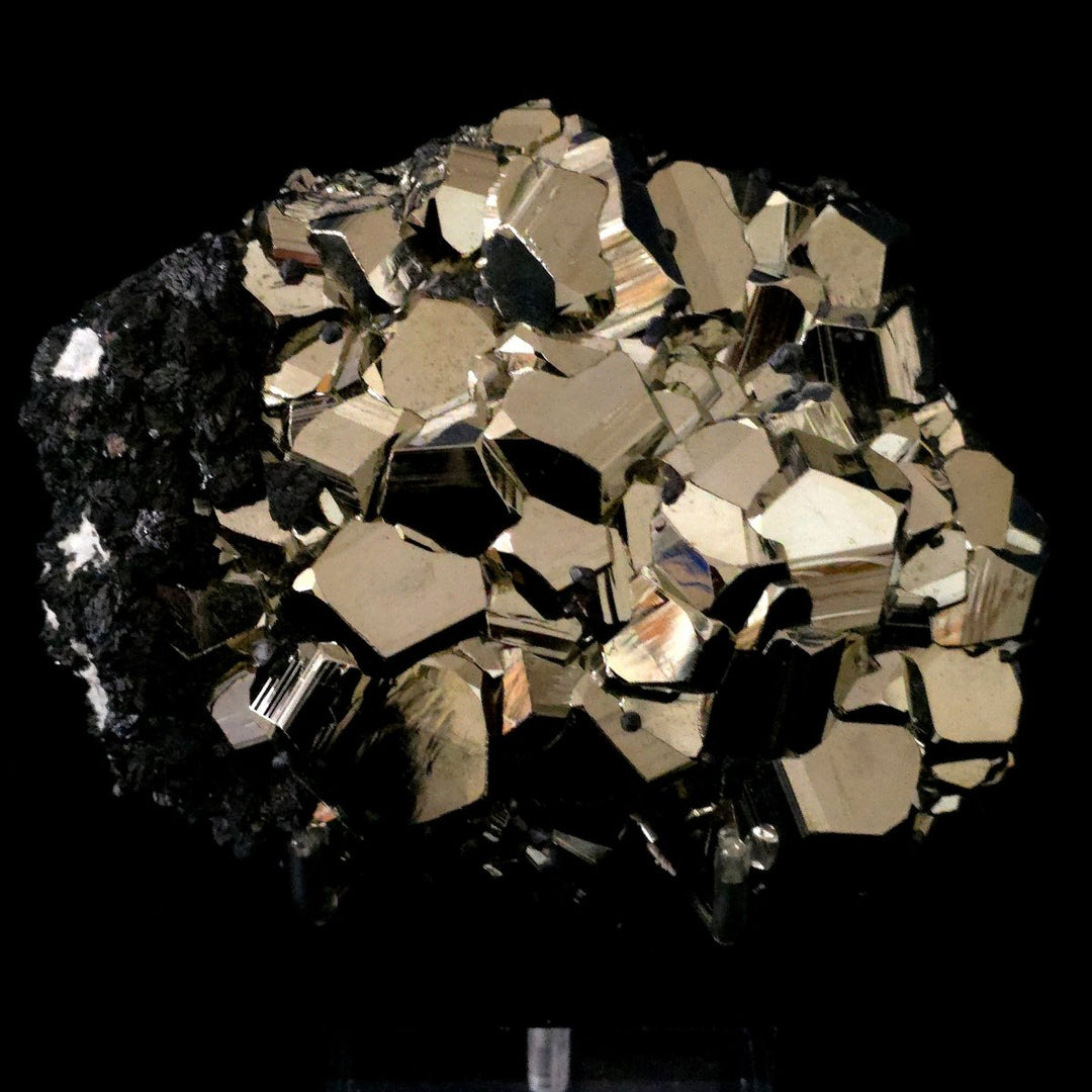 Raw Pyrite Sphalerite Mineral Specimen, Natural Rare Gold Pyrite Crystal, 3 Lb Dodecahedron Pyritohedral Pyrite - Earth Perfection