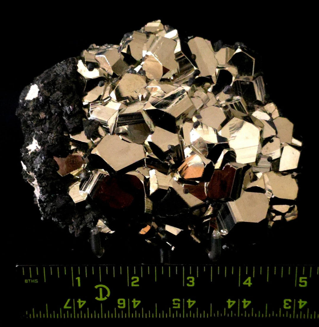 Raw Pyrite Sphalerite Mineral Specimen, Natural Rare Gold Pyrite Crystal, 3 Lb Dodecahedron Pyritohedral Pyrite - Earth Perfection