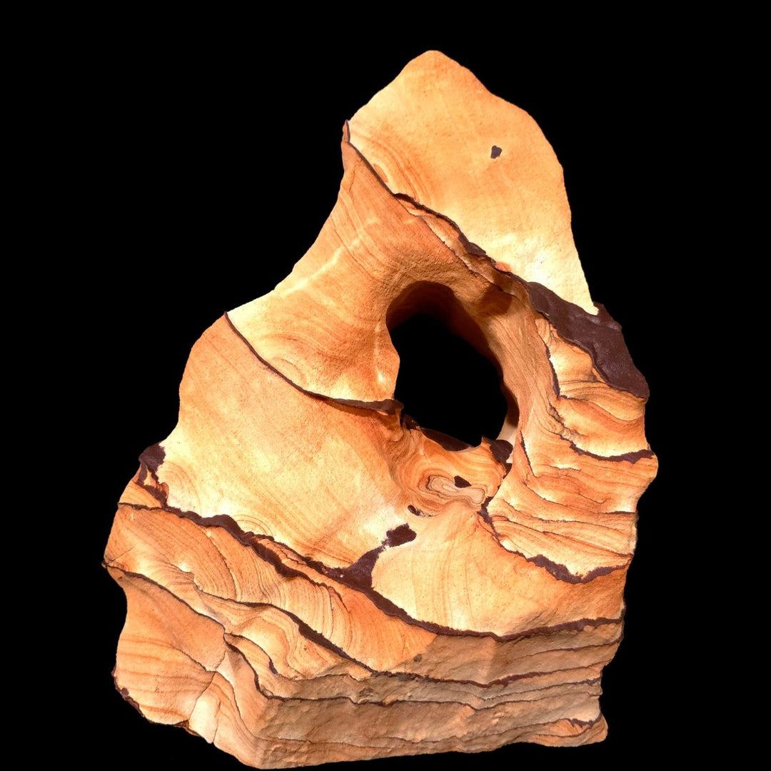 Sandstone Arch With Hematite Large 30 Lb, Raw Rough Picture Sand Stone Sculpture - Earth Perfection