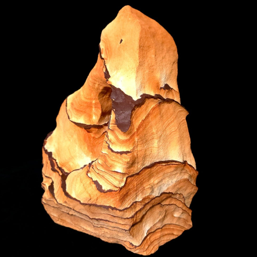 Sandstone Arch With Hematite Large 30 Lb, Raw Rough Picture Sand Stone Sculpture - Earth Perfection
