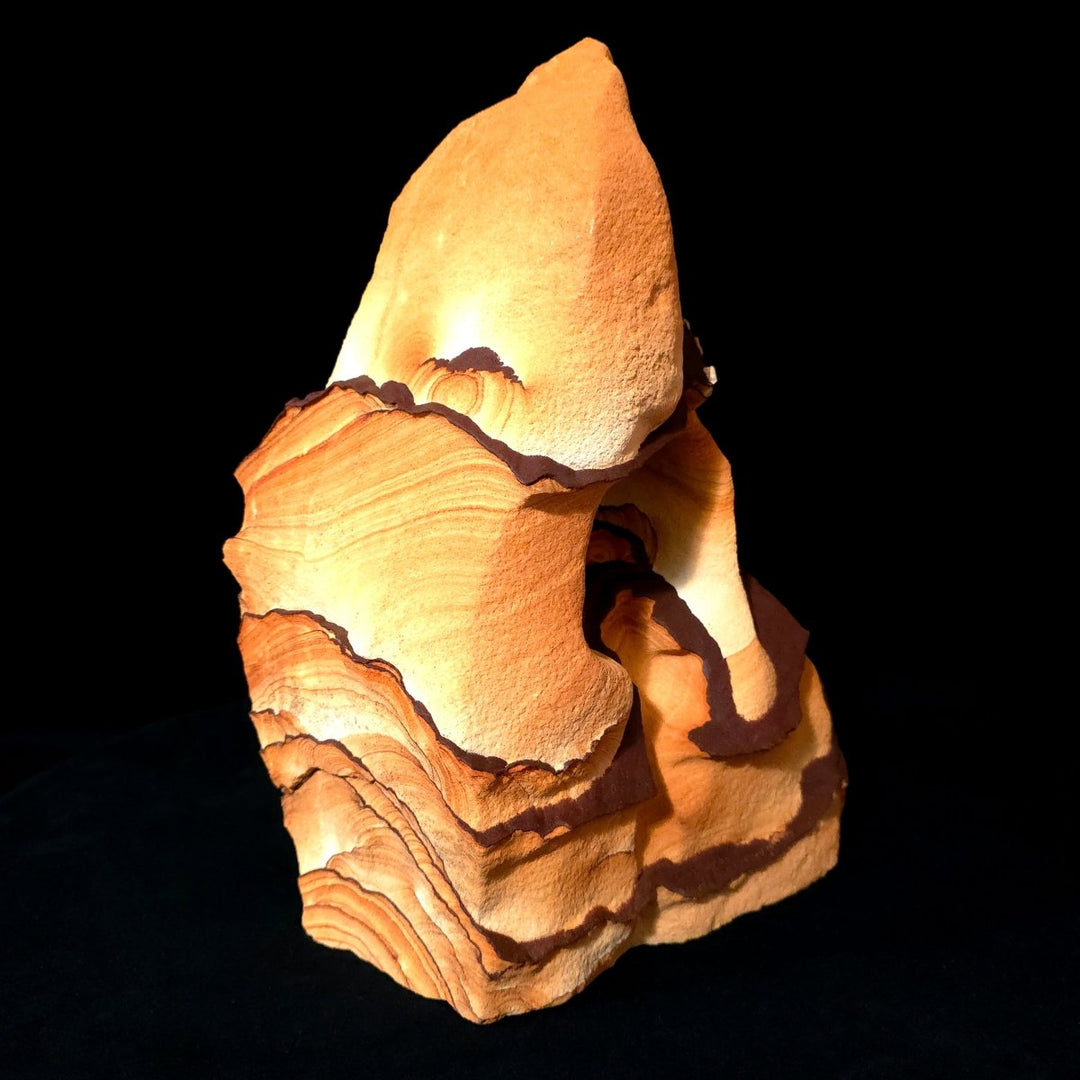 Sandstone Arch With Hematite Large 30 Lb, Raw Rough Picture Sand Stone Sculpture - Earth Perfection