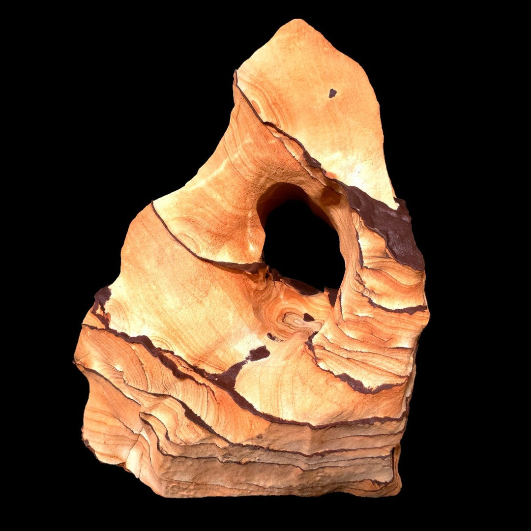 Sandstone Arch With Hematite Large 30 Lb, Raw Rough Picture Sand Stone Sculpture - Earth Perfection