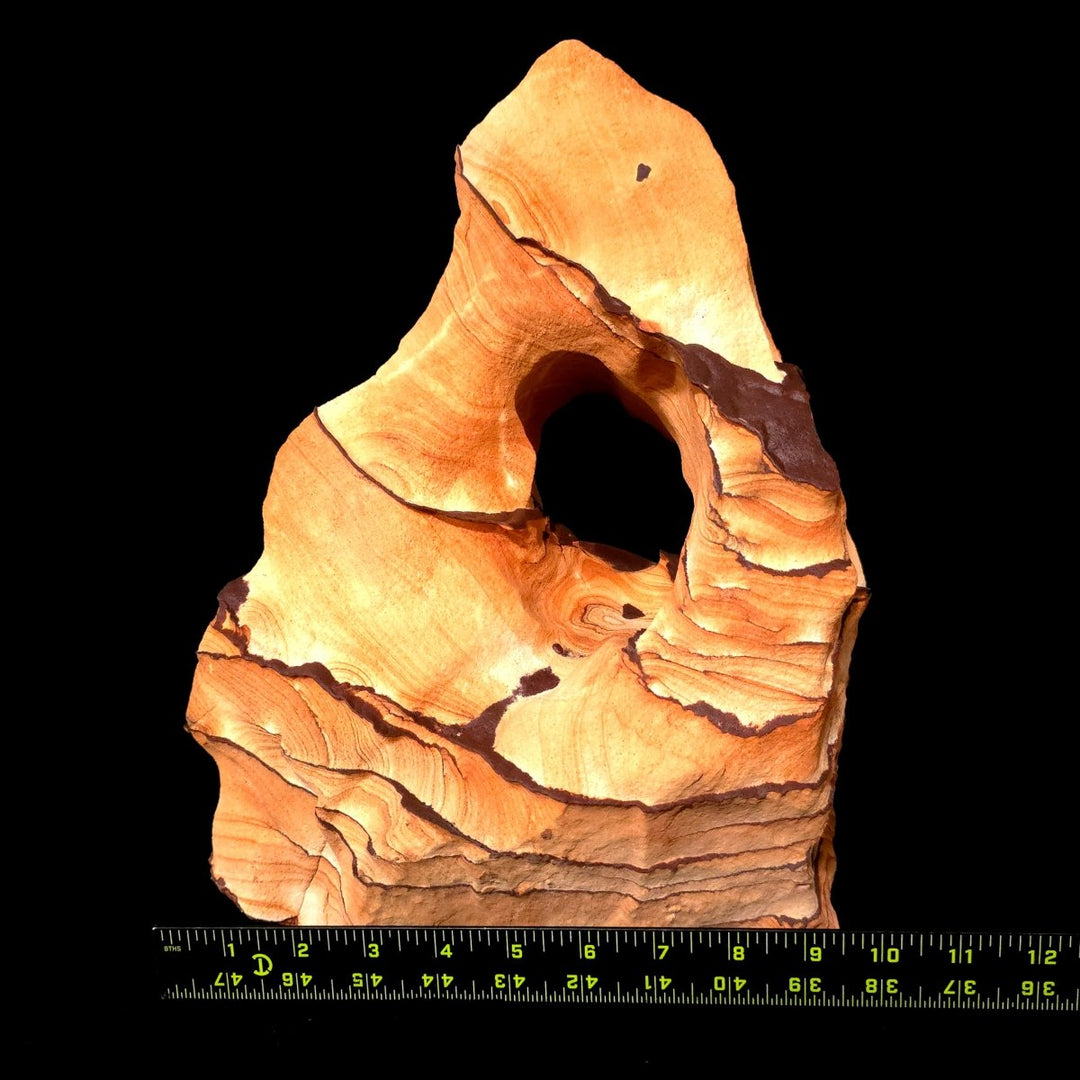 Sandstone Arch With Hematite Large 30 Lb, Raw Rough Picture Sand Stone Sculpture - Earth Perfection