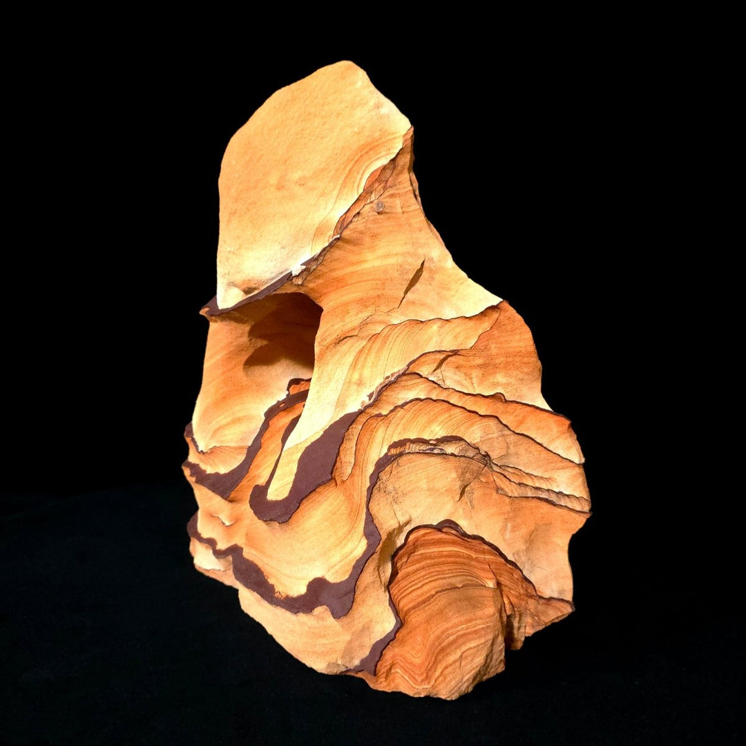 Sandstone Arch With Hematite Large 30 Lb, Raw Rough Picture Sand Stone Sculpture - Earth Perfection