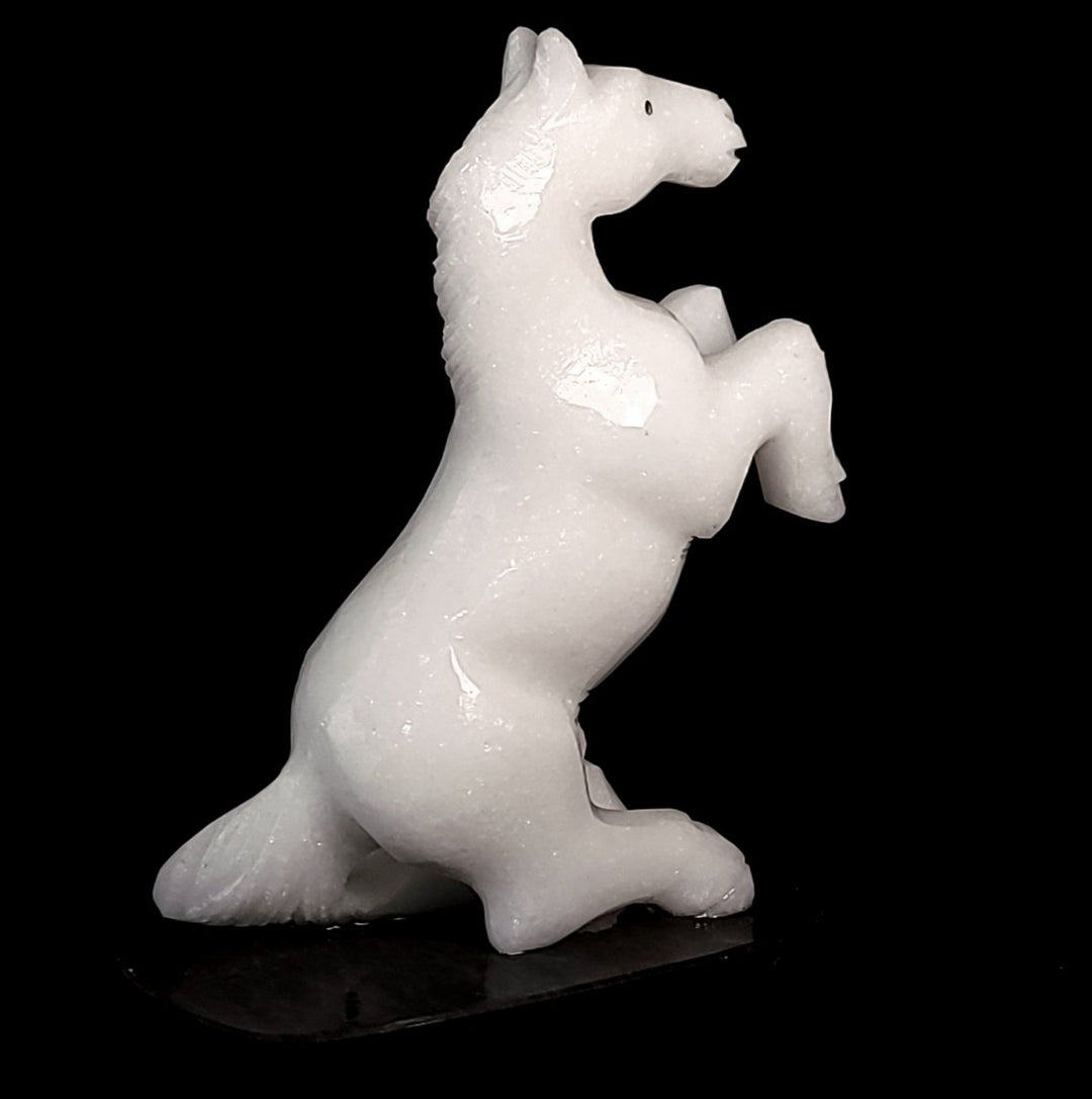 Standing Horse Figurine, Equestrian Home Decor Gift, White Horse Crystal Sculpture - Earth Perfection