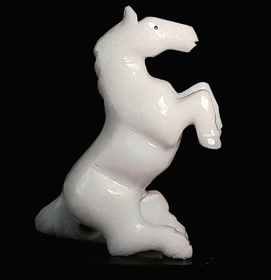 Standing Horse Figurine, Equestrian Home Decor Gift, White Horse Crystal Sculpture - Earth Perfection