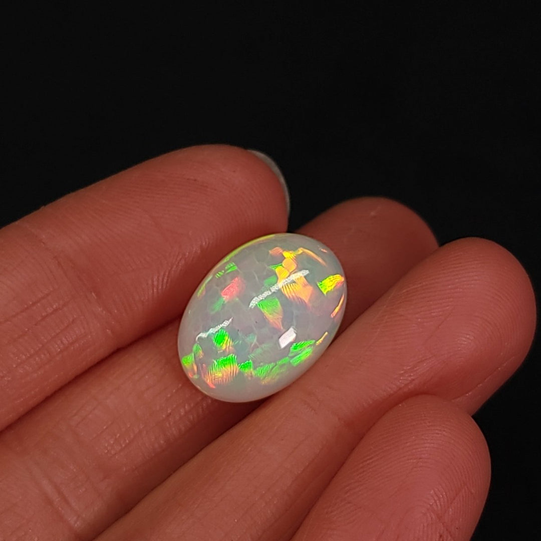 Welo Opal From Ethiopia! 14 Cts Large Dazzling Oval Gemstone, Galaxy Fire Rainbow Crystal Opal! - Earth Perfection