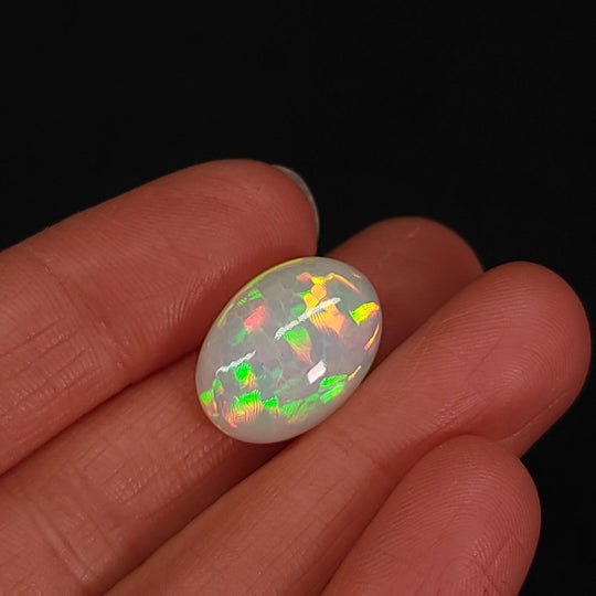 Welo Opal From Ethiopia! 14 Cts Large Dazzling Oval Gemstone, Galaxy Fire Rainbow Crystal Opal! - Earth Perfection