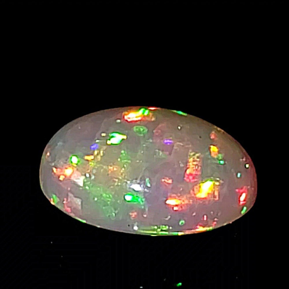 Welo Opal From Ethiopia! 14 Cts Large Dazzling Oval Gemstone, Galaxy Fire Rainbow Crystal Opal! - Earth Perfection