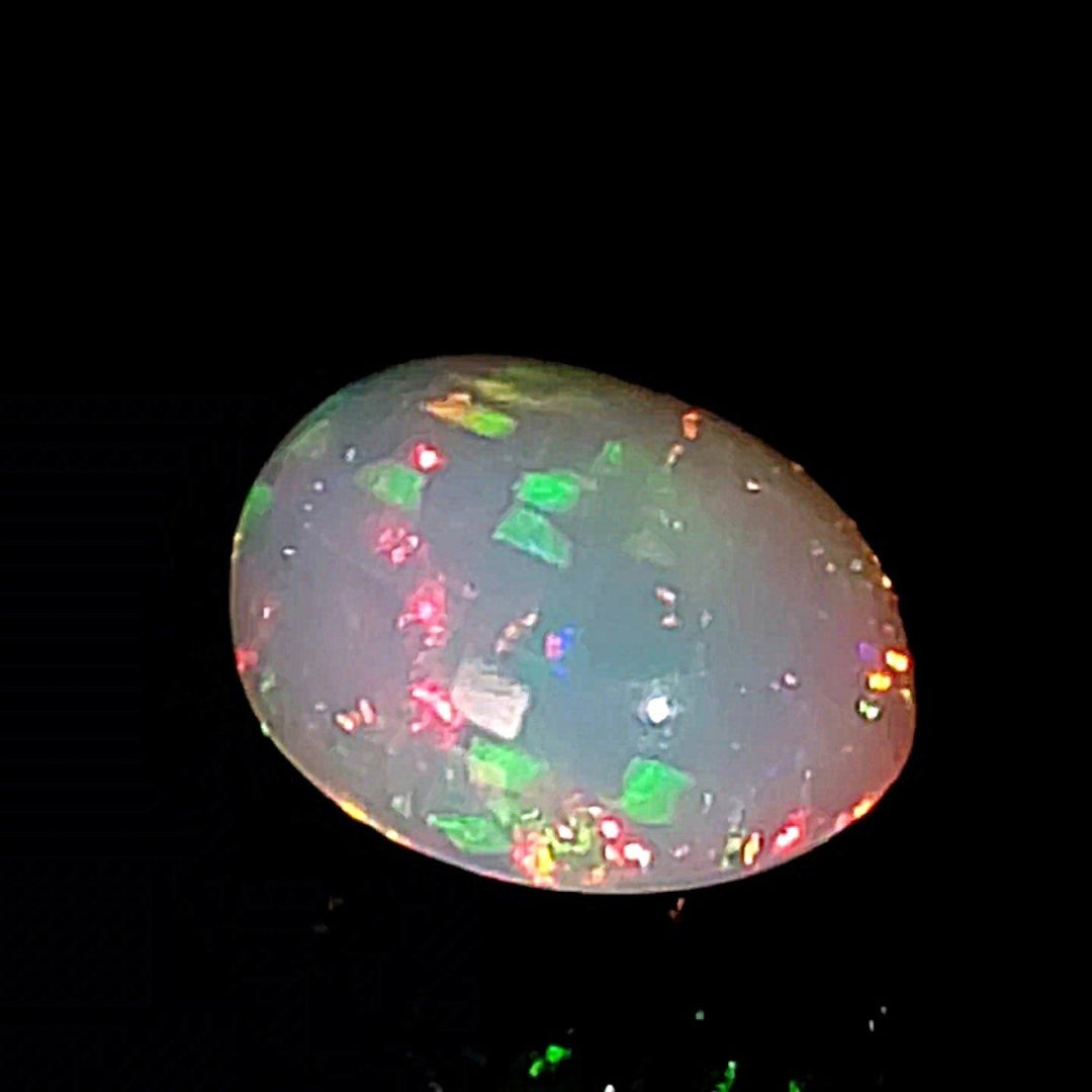 Welo Opal From Ethiopia! 14 Cts Large Dazzling Oval Gemstone, Galaxy Fire Rainbow Crystal Opal! - Earth Perfection