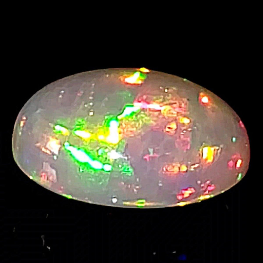 Welo Opal From Ethiopia! 14 Cts Large Dazzling Oval Gemstone, Galaxy Fire Rainbow Crystal Opal! - Earth Perfection