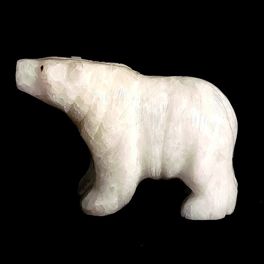 White Bear Figurine Large 6” Statue Sculpture, Calcite Crystal Gift Decor - Earth Perfection