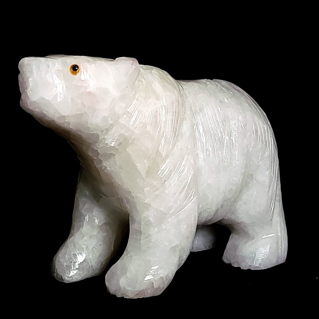 White Bear Figurine Large 6” Statue Sculpture, Calcite Crystal Gift Decor - Earth Perfection