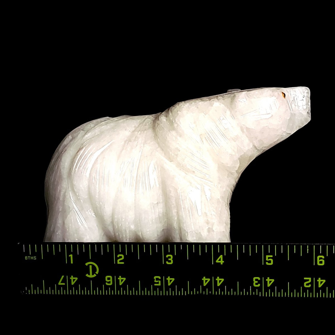 White Bear Figurine Large 6” Statue Sculpture, Calcite Crystal Gift Decor - Earth Perfection