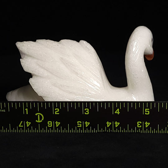 White Calcite Swan Statue Large 5.5” Crystal Swan Figurine Decor Gift Sculpture - Earth Perfection