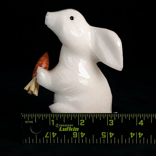 White Rabbit Statue 4.5” Hare Figurine Sculpture, Crystal White Calcite Bunny Art Gift Decor - Earth Perfection
